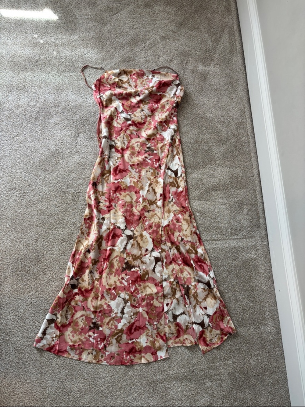 Women's Floral Slip Dress in Rose and Cream